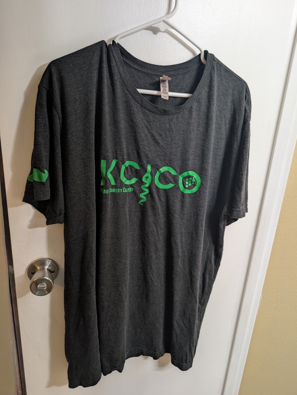 Next Level Apparel Dark Gray Short-Sleeve T-Shirt with Green Graphic